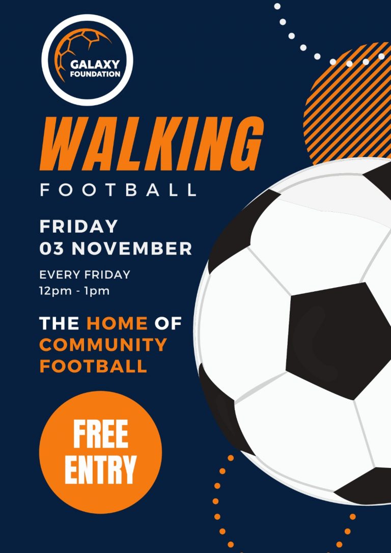 Galaxy Sports Foundation Walking Football flyer 1 768x1086