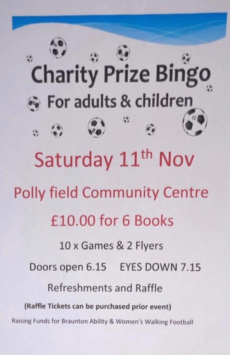 Braunton Ability and Womens Walking Football Fundraising Charity Prize Bingo Night 1 768x1186