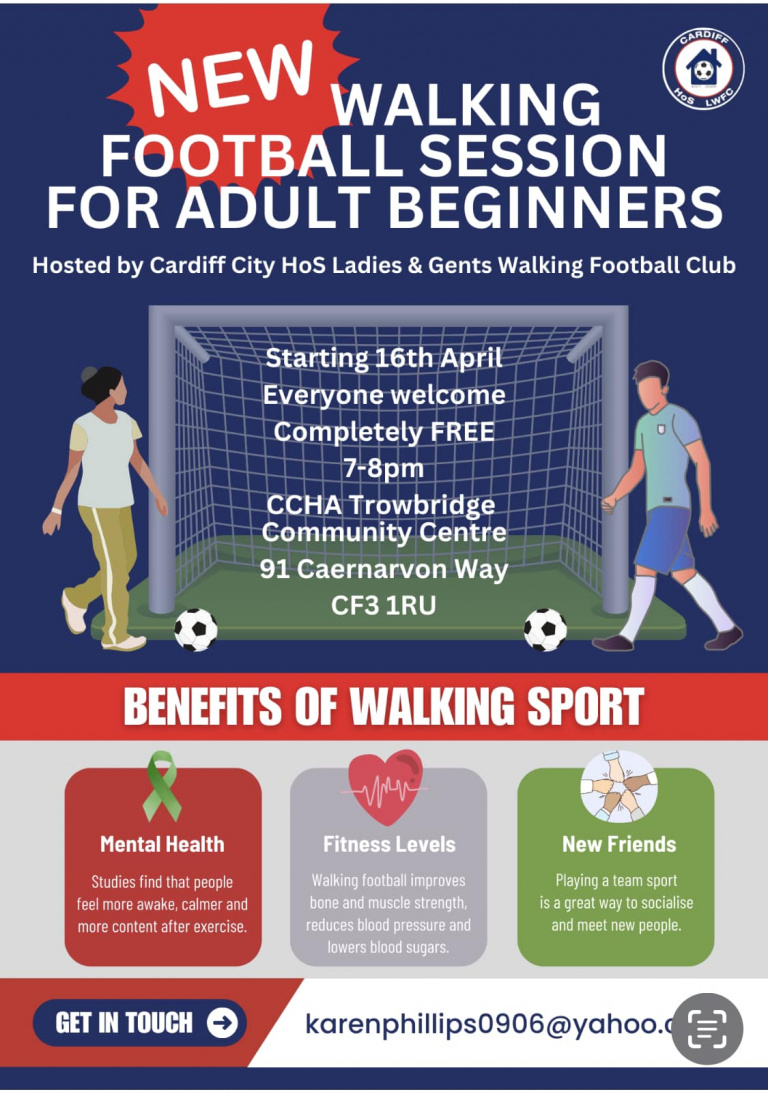 Cardiff City House of Sport WFC New Walking Football Session for Adult Beginners in Cardiff 768x1094