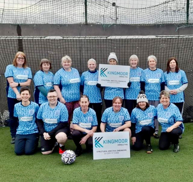 Carlisle Ladies Walking Football squad 768x726