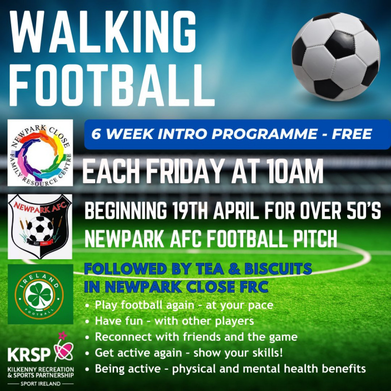 Walking football for Over 50s Newpark AFC football pitch each Friday at 10am 1 768x768