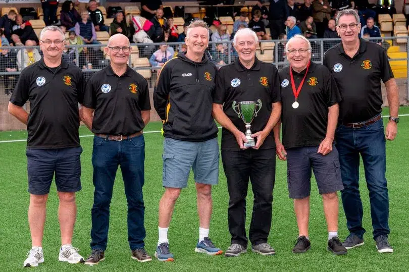Two goals from Gerry Baxter gave Annan victory over Motherwell in the final
Annan Walking Football’s over-65 team won the Glasgow Walking Football Challenge Cup recently.
They beat Motherwell in the final thanks to two goals from Gerry Baxter.