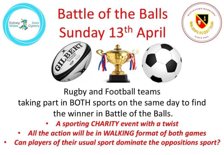 Battle of the Balls Walking Rugby vs Walking Football for Kidney Wales 1 768x532
