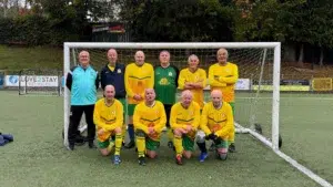 In the inaugural season of Over-70s walking football competition in Wales, Haverfordwest County AFC’s Over-70s squad have made history — finishing second in the All-Wales National Play-Off Finals, held in Newtown on 23rd October. Their place at the finals was earned through a determined second half to the league campaign, rallying with four wins, one draw, and just one defeat in their final six matches to climb to third in the table. That consistency and competitive spirit secured a coveted spot among the top teams in Wales.