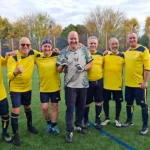 A fabulous unbeaten performance saw the Maccabi GB Strollers take third place at the annual Burnt Oak Walking Football charity tournament. Held in aid of Prostate Cancer, the team only conceded one goal in the group stages, in no part due to some excellent and heroic saves from goalkeeper Jon Kraines.