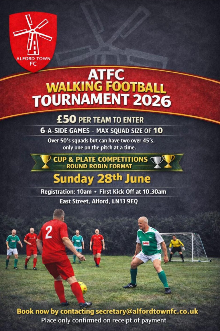 Alford Town Walking Football Annual Tournament Sunday 28th June 2026 1 768x1156