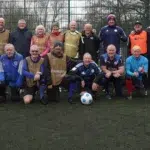 LCFC Legends Steve Walsh and Ali Mauchlen visited a walking football session at St Margaret’s Pastures The session is run by Leicester City in the Community, and is for people aged 55+ Walking football supports physical fitness while offering valuable social interaction The legends joined in the game and shared time with participants afterwards
