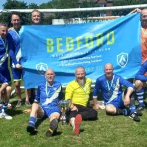 Bedford’s over-50s walking football side are celebrating after kicking off their summer in style with a first tournament victory of the season ahead of their inaugural Walking Football Festival on Saturday, 27 June.