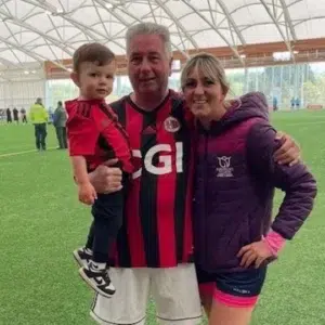 A mum has shared how her dad's life was 'saved' by a local sports club. Les Darvill, 66, was diagnosed with Parkinson's disease when he was 58 years old after he began experiencing tremors. The news shook his confidence, and the grandad isolated himself at home. His daughter, Gemma Darvill, saw that a local walking football club had open spaces and decided to take her dad along.