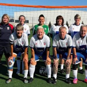 Sarah Harper, the England over-50s captain, led her team to an unbeaten run in Toronto, not conceding a single goal. Meanwhile, Kathy Barker, who was selected for the England 'Kick out Cancer' squad, played eight games, winning four, drawing two, and losing two.